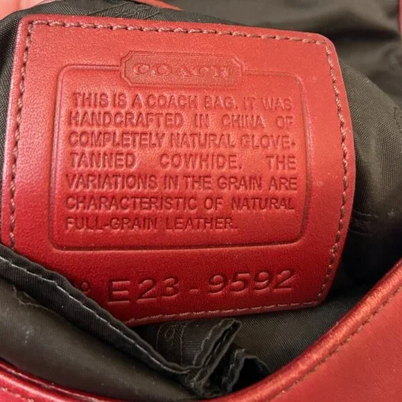 Vintage Coach Legacy Flap Leather Crossbody 9592 Red - Picture 6 of 10